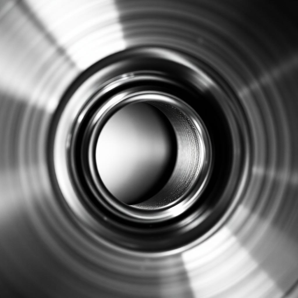 Macro detail of a machined stainless steel bolt hole